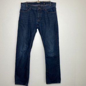 John Varvatos Mens Size 34x31 RG Bowery Slim Straight Dark Wash Denim Jeans USA